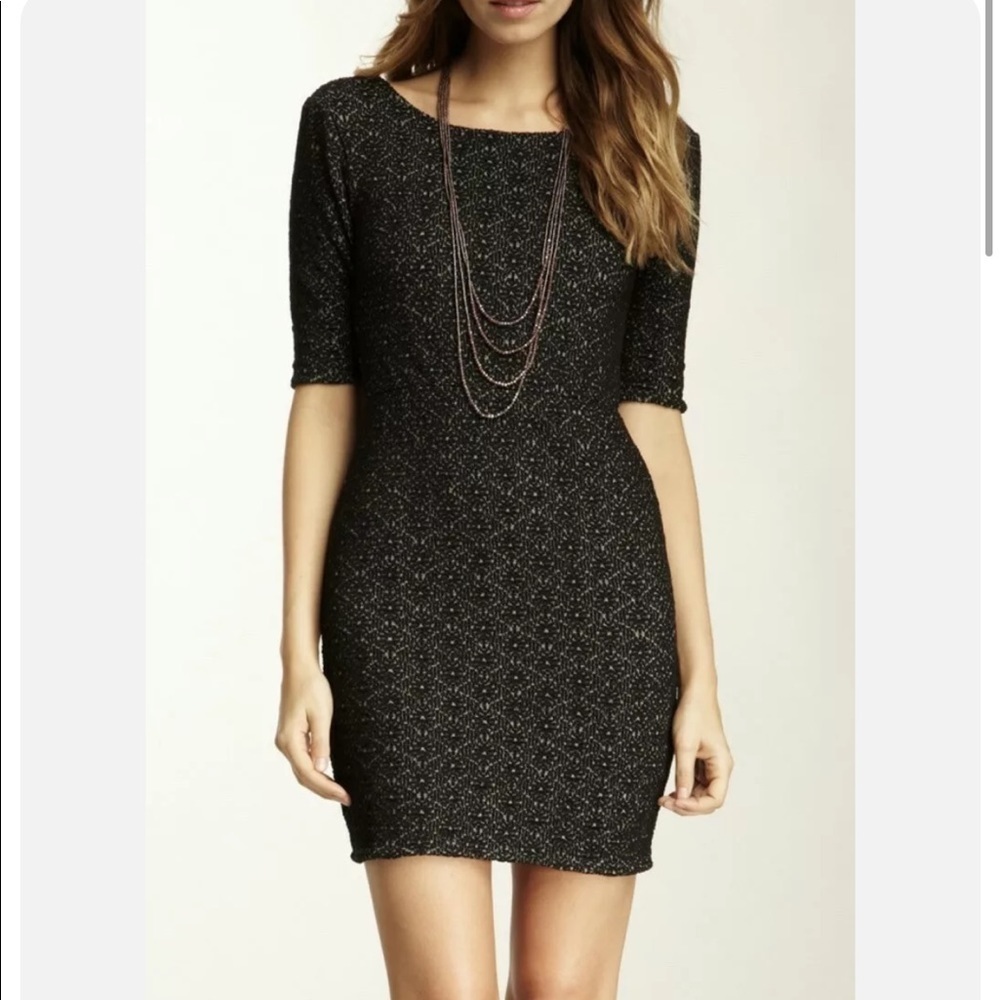 Free People | Lady Pucker Dress Womens S Black Mini Open Scoop Back Boatneck